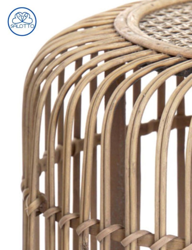 Naturgeflecht-Rattan-Beistelltisch | Salotto