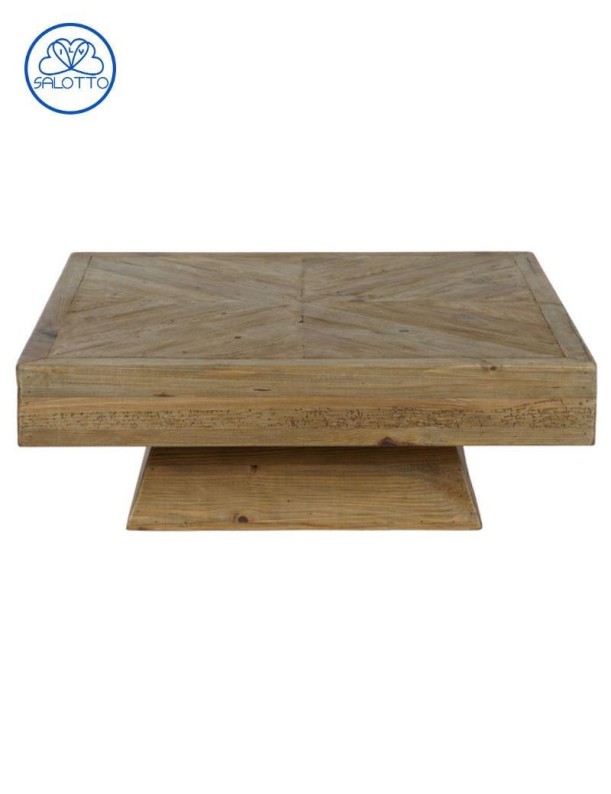 Table centrale en bois de pin recyclé naturel | Salotto