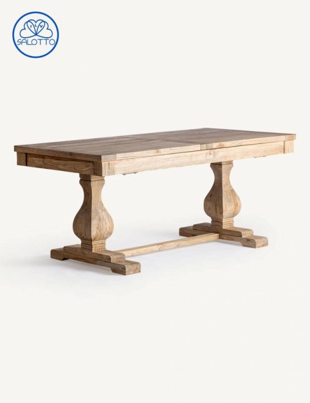 Table extensible orme recyclé 160*80*78 naturel | Salotto