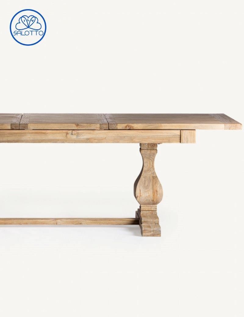Tavolo estensibile in olmo riciclato 160*80*78 naturale | Salotto
