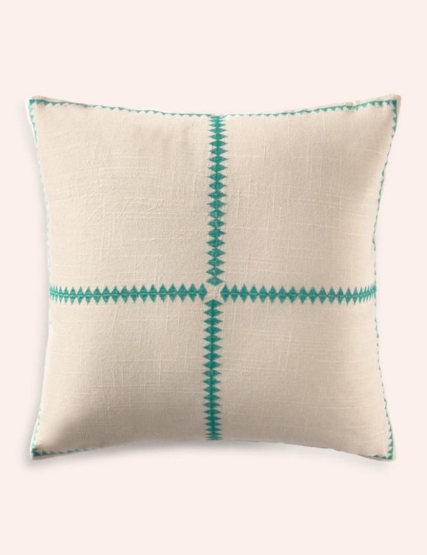 Cushion cover 45*45 cm cotton and jute turquoise blue living room | Living room