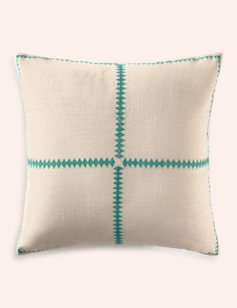 Cushion cover 45*45 cm cotton and jute turquoise blue living room | Living room