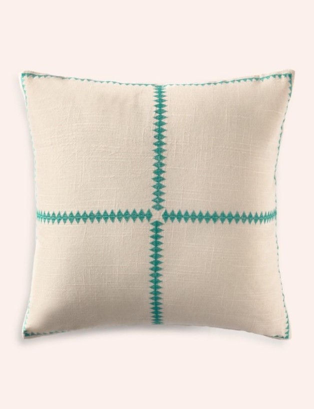 Housse de coussin 45*45 cm coton et jute salotto bleu turquoise | Salotto