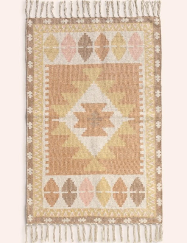 Tapete dhurrie 60x90 cm. marrom | Salotto
