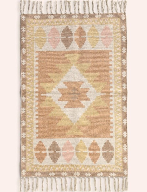 Alfombra de dhurrie 90*150 cm. marron | Salotto