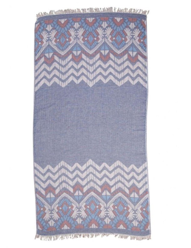 Fouta étnica 100% algodón turco 410 gr. azul | Salotto