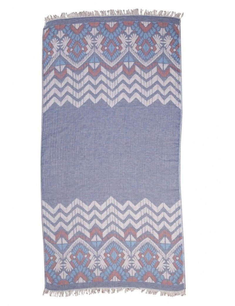 Fouta étnica 100% algodón turco 410 gr. azul | Salotto
