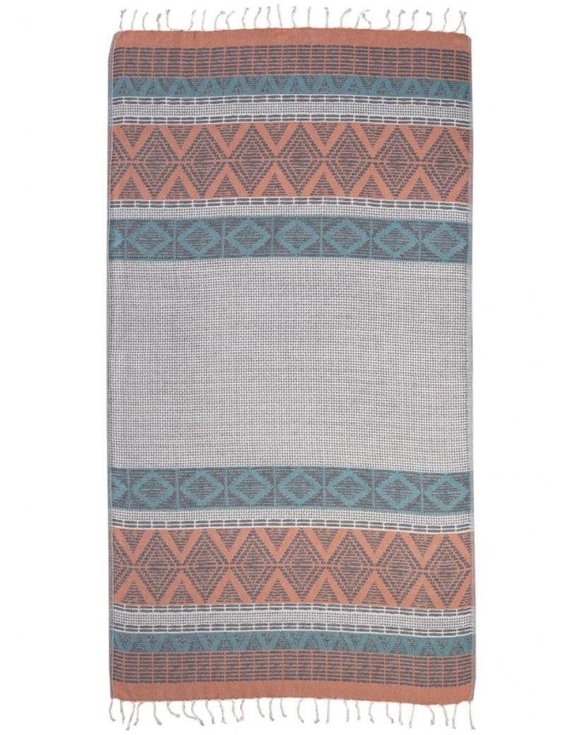 Fouta étnica 100% algodón turco 370 gr. azul turquesa | Salotto