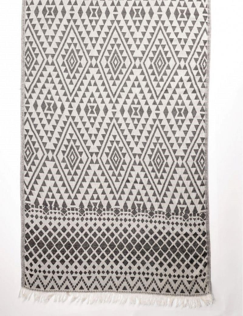 Ethnische Fouta 100% türkische Baumwolle. 325 gr. schwarz | Salotto