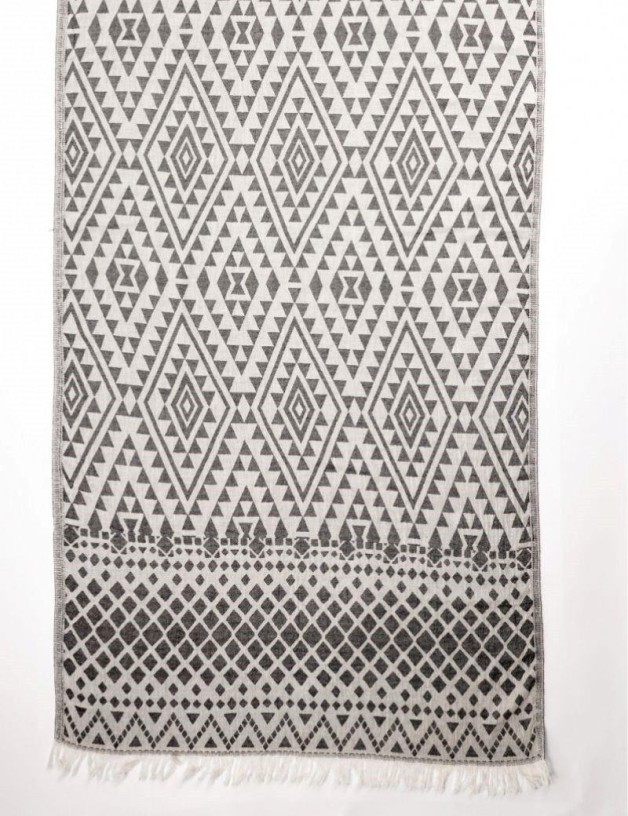 Fouta etnica 100% algodón turco. 325 gr. negro | Salotto