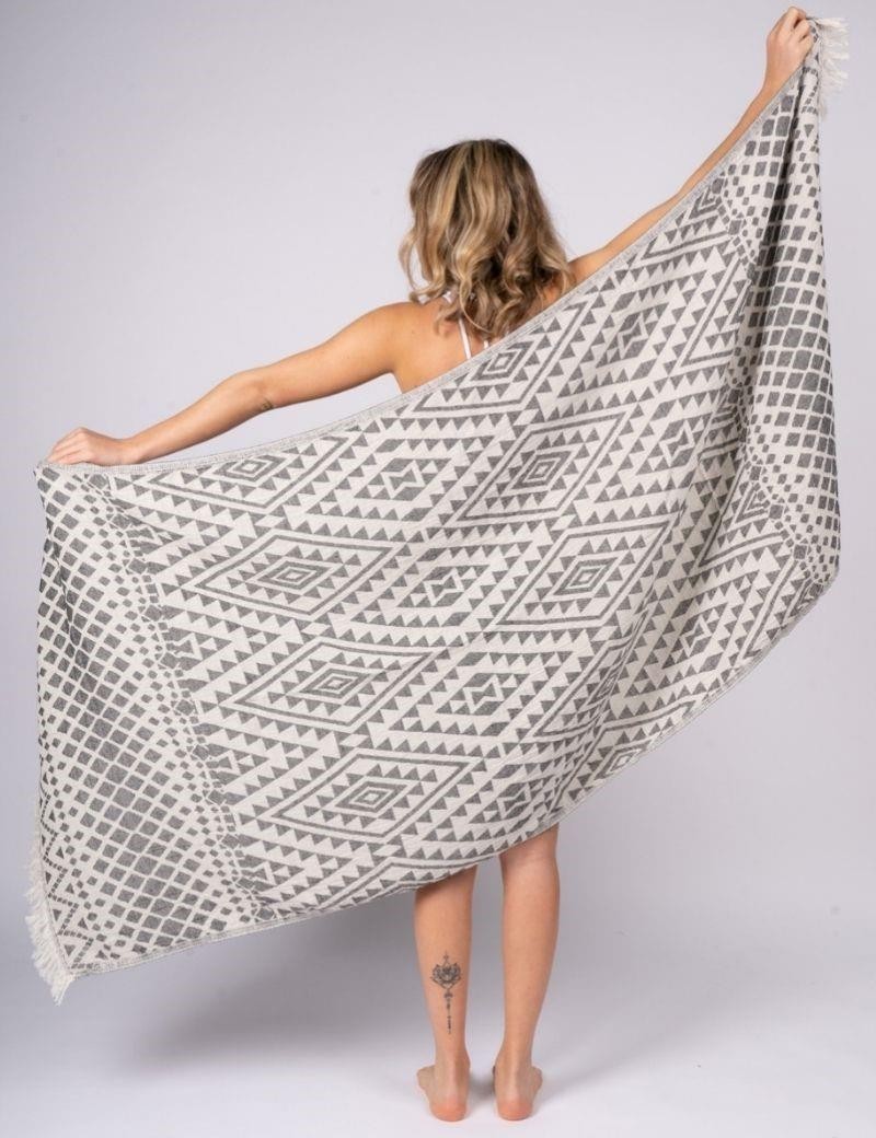 Ethnic Fouta 100% Turkish cotton. 325 gr. black | Salotto
