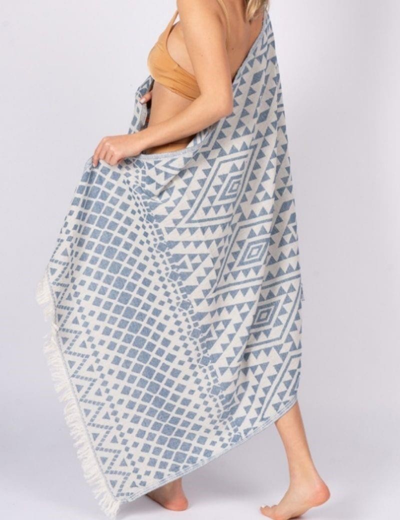 Fouta étnica 100% coton turc. 325 gr. bleu | Salotto