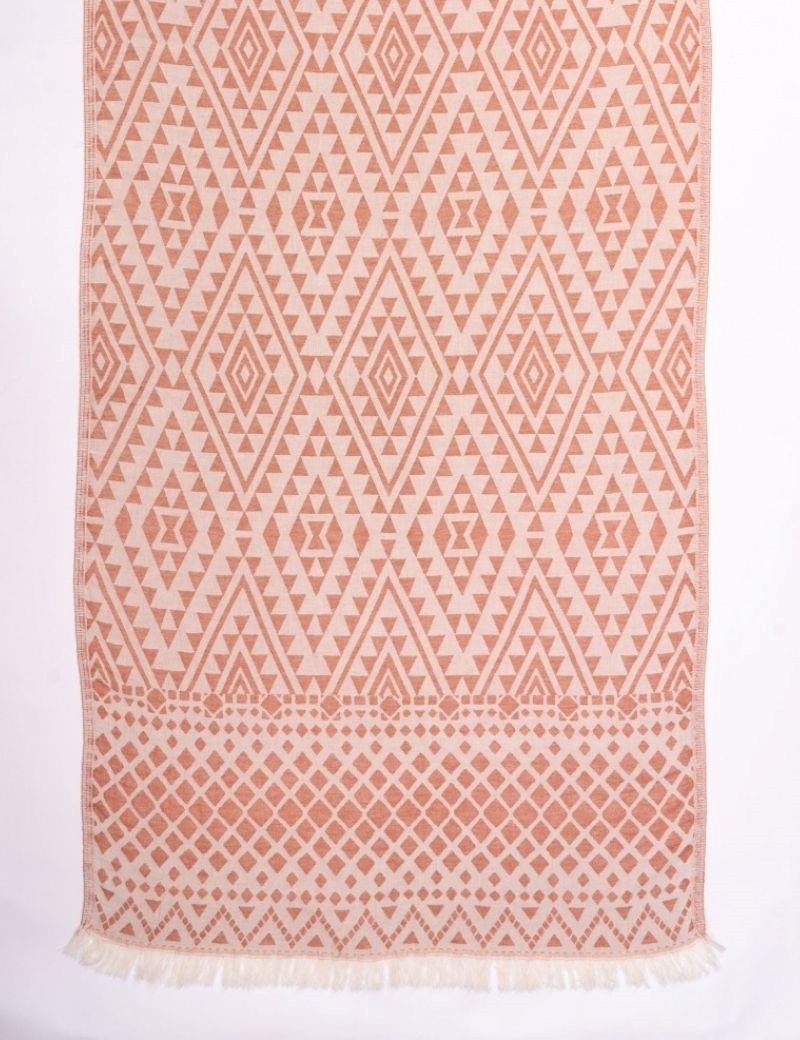 Ethnische Fouta 100% türkische Baumwolle. 325 gr. Koralle | Wohnzimmer