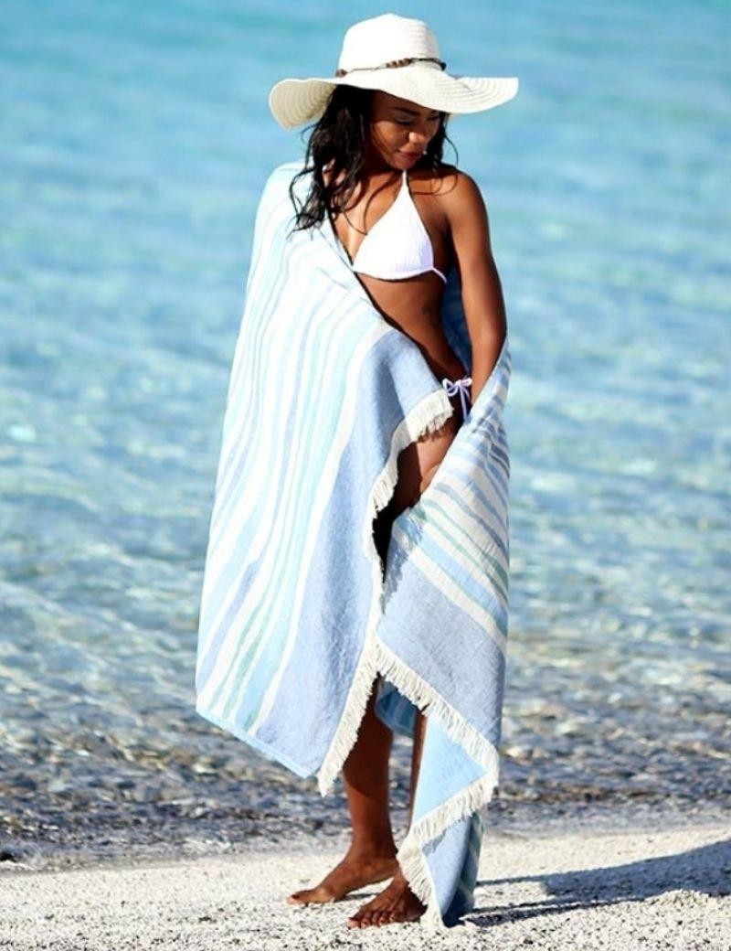 Fouta stripes 100% Turkish cotton. 360 gr. blue | Salotto