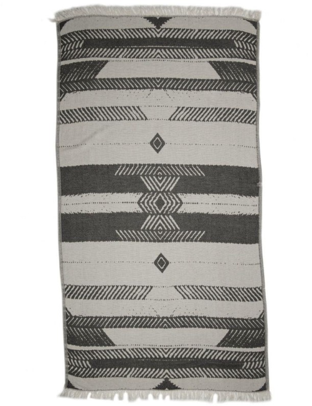 Fouta rayas étnica 100% algodón turco. 360 gr. negro | Salotto