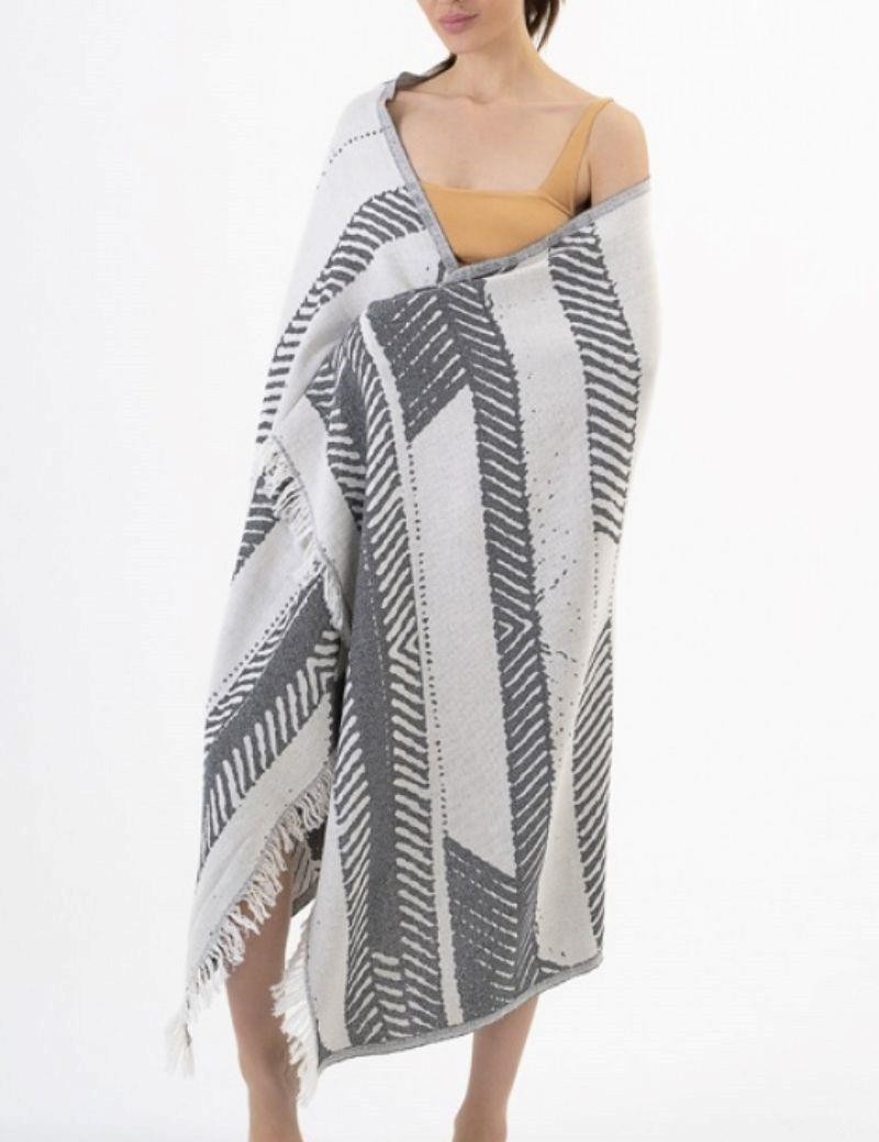 Fouta rayas étnica 100% algodón turco. 360 gr. negro | Salotto