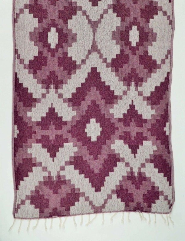 Fouta geométrica 100% algodón turco. 360 gr. ciruela | Salotto