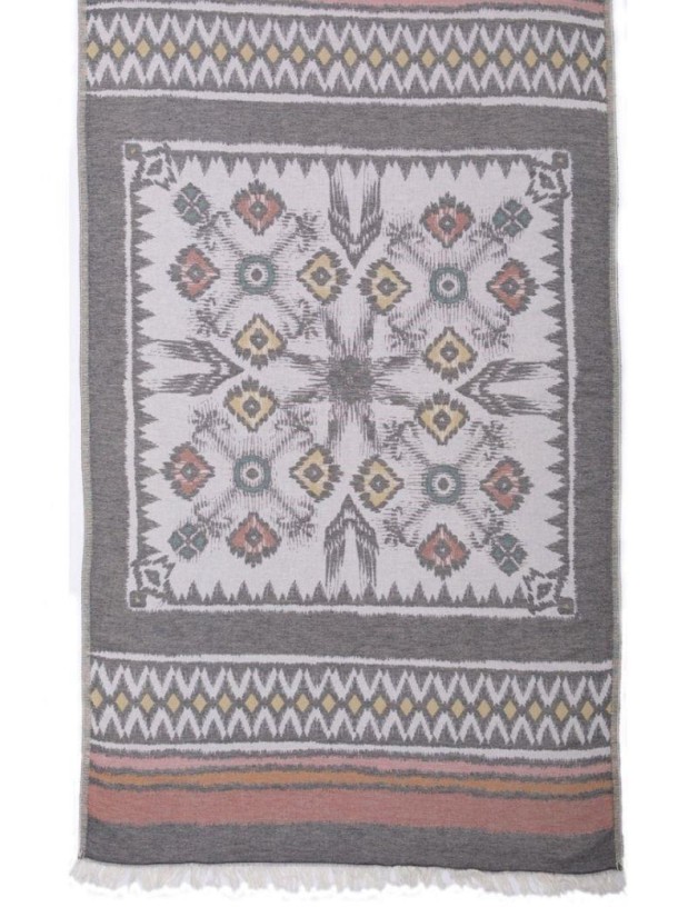 Fouta geométrica 100% algodão turco. 365 gr. preto | Salotto