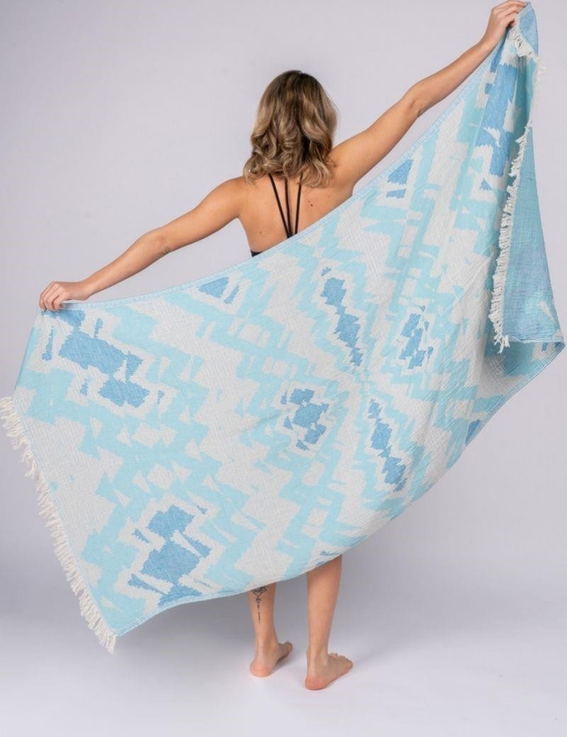 Fouta tie dye 100% Turkish cotton. 420 gr. blue | Salotto