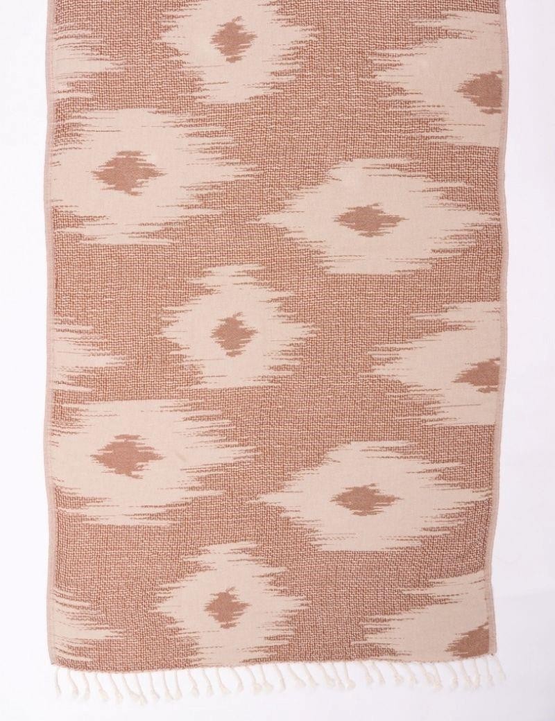 Reversible Fouta Ikat 100% Turkish cotton. 390 gr. coral | Salotto