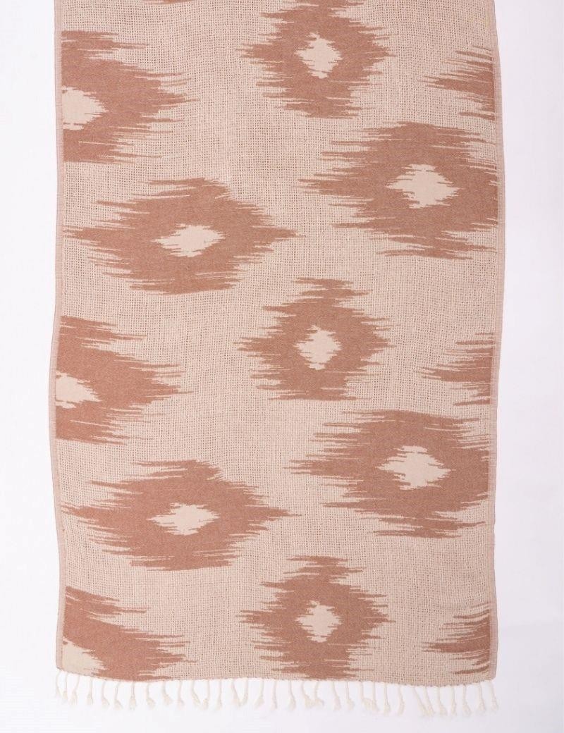 Reversible Fouta Ikat 100% Turkish cotton. 390 gr. coral | Salotto