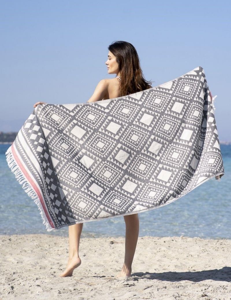 Fouta étnica 100% algodón turco. 310 gr. negro | Salotto