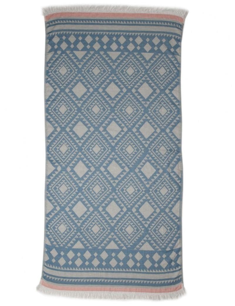 Fouta étnica 100% algodón turco. 310 gr. azul | Salotto