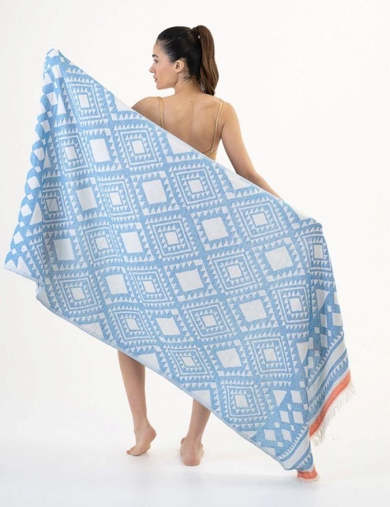 Ethnic Fouta 100% Turkish cotton. 310 gr. blue | Salotto