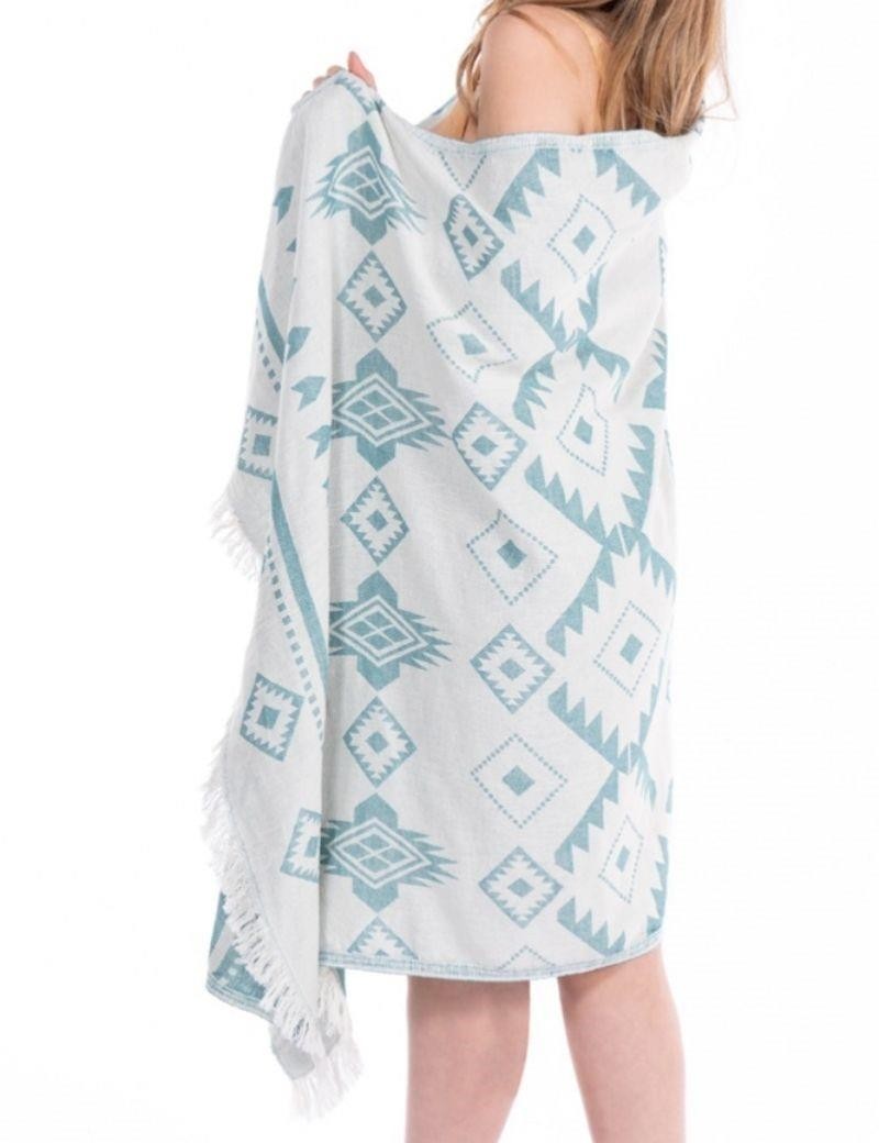 Fouta étnica 100% algodón turco. 300 gr. verde acqua | Salotto