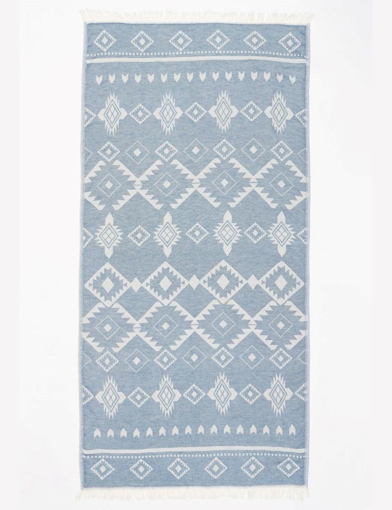 Ethnisches Fouta 100% türkische Baumwolle. 300 gr. blau | Salotto