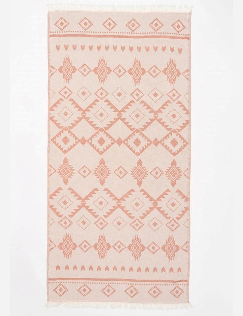 Fouta étnica 100% algodón turco. 300 gr. coral | Salotto