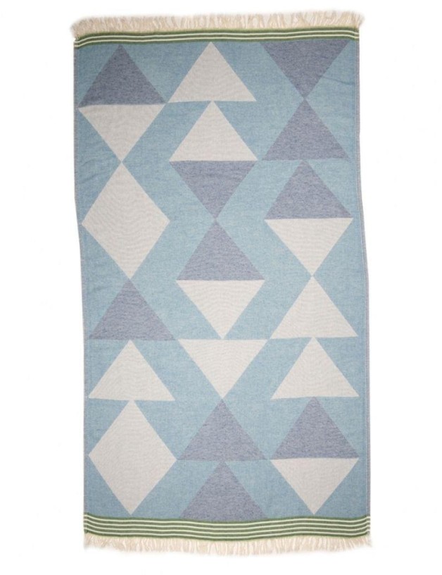 Fouta geométrica 100% algodão turco. 300 gr. azul | Salotto