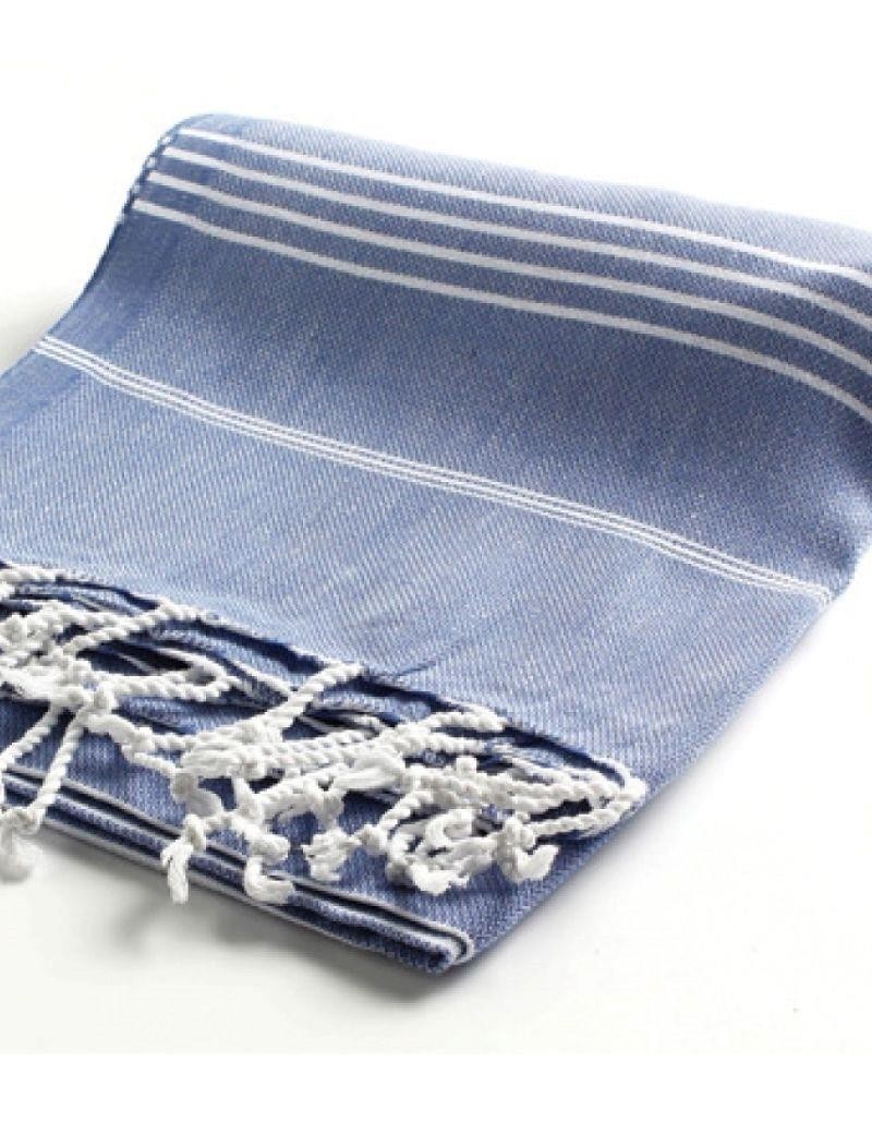 Fouta listas 100% algodón turco. 250 gr. azul vaquero | Salotto