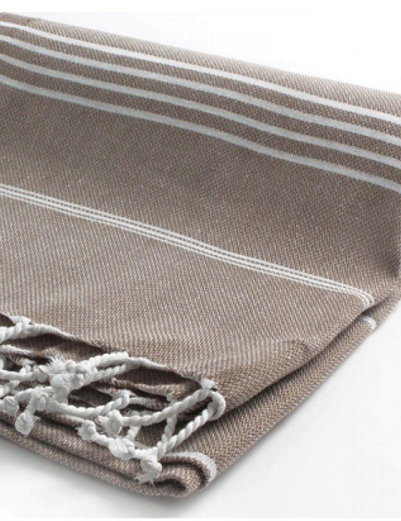 Fouta listas 100% algodón turco. 250 gr. marron | Salotto