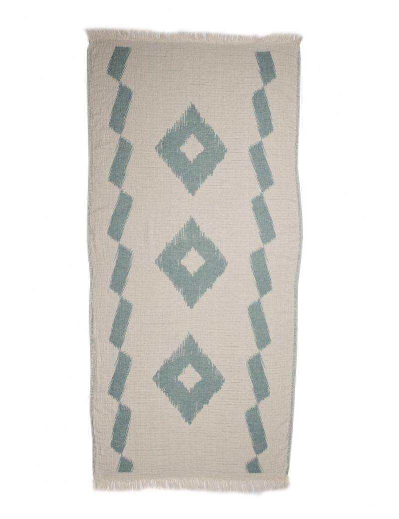 Fouta étnica 100% algodón turco. 390 gr. verde acqua | Salotto