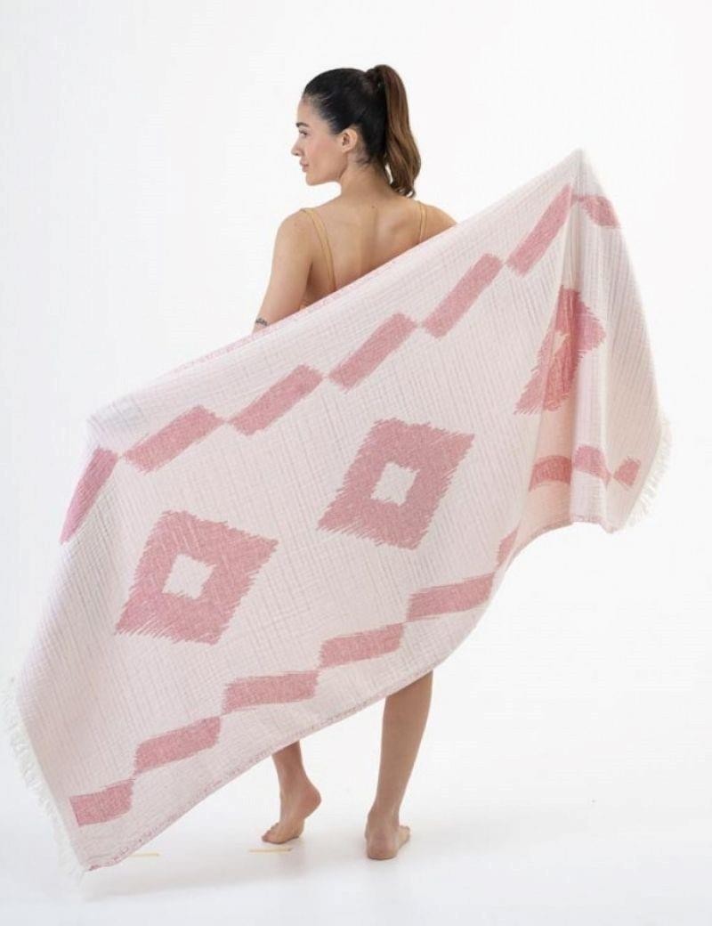 Fouta étnica 100% algodón turco. 390 gr. rojo | Salotto