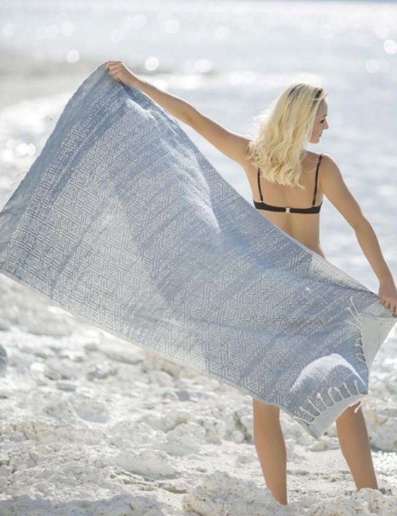 Ethnic Fouta 100% Turkish cotton. 430 gr. blue | Salotto