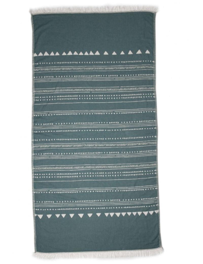 Fouta étnica 100% algodón turco. 450 gr. verde agua | Salotto
