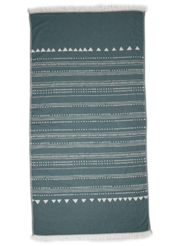 Fouta étnica 100% algodón turco. 450 gr. verde agua | Salotto