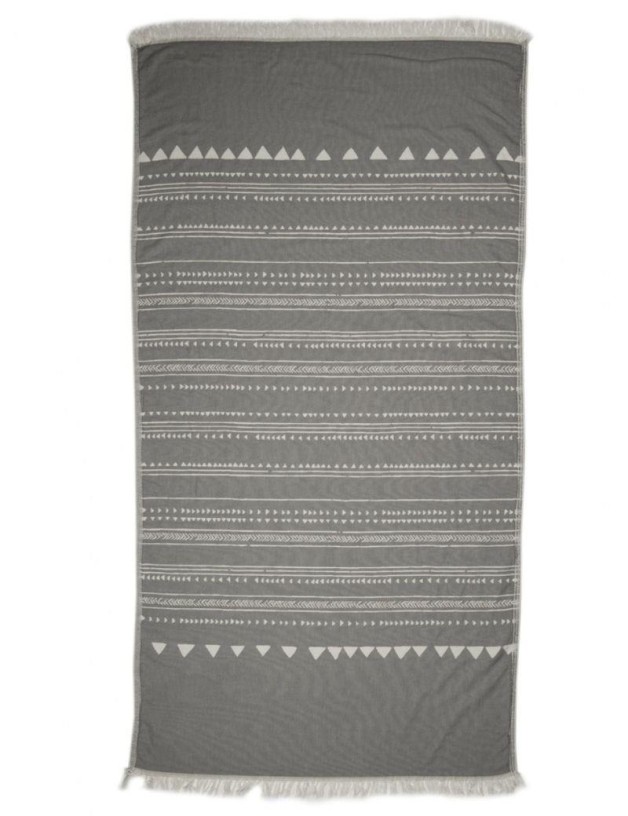 Ethnische Fouta 100% türkische Baumwolle. 450 gr. grau | Salotto