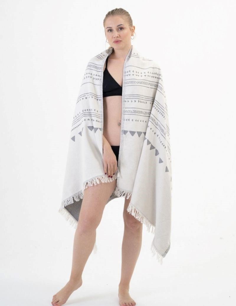 Fouta étnica 100% algodón turco. 450 gr. gris | Salotto