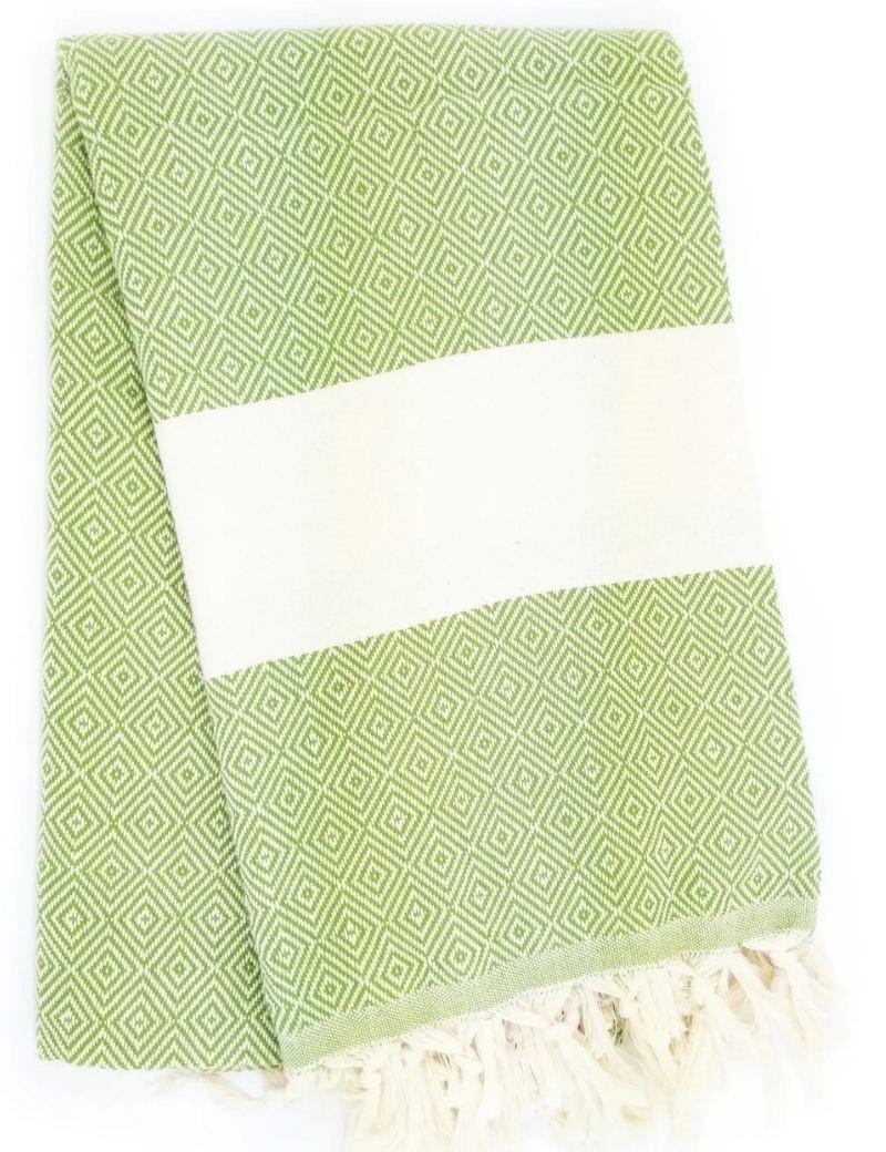 Fouta Diamant 100% türkische Baumwolle. 330 gr. grün | Salotto