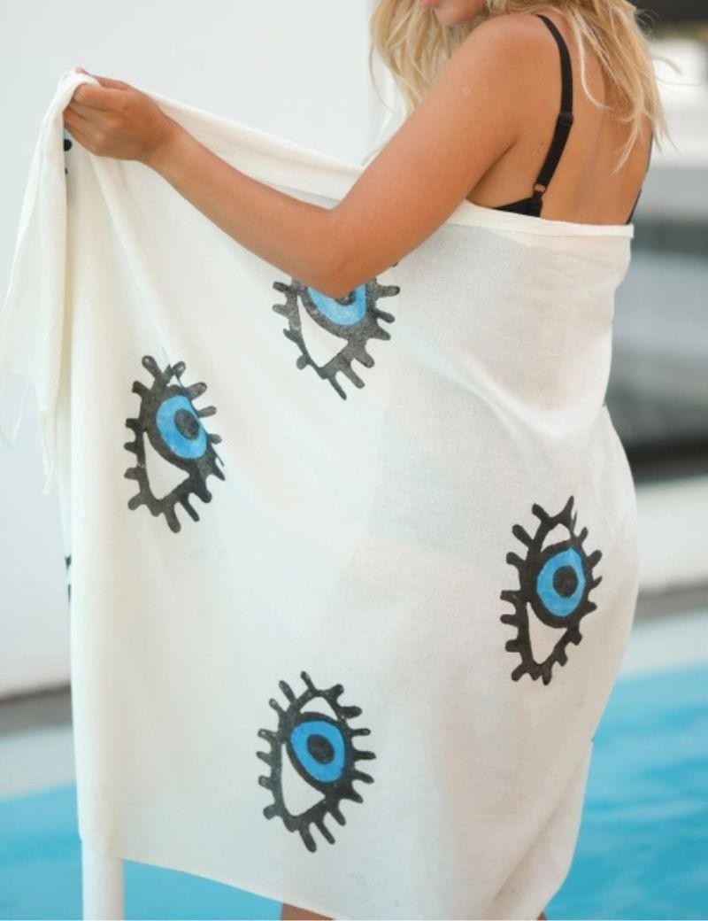 Fouta Auge 100% türkische Baumwolle. 330 gr. kleinblau | Salotto