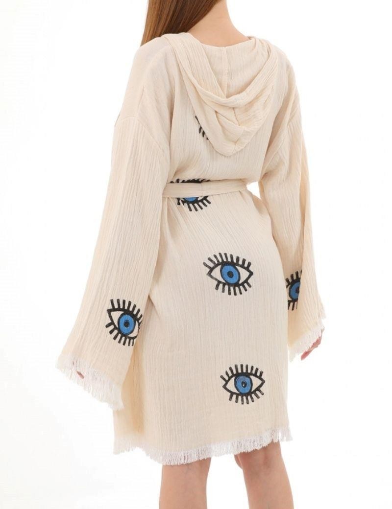 Albornoz ojo turco muselina azul klein | Salotto