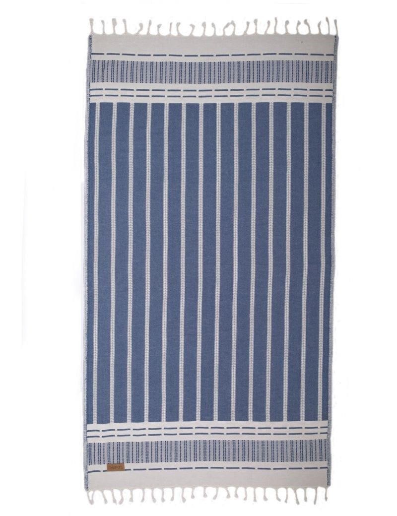 Albornoz listas 100% algodón turco. 430 gr. azul | Salotto