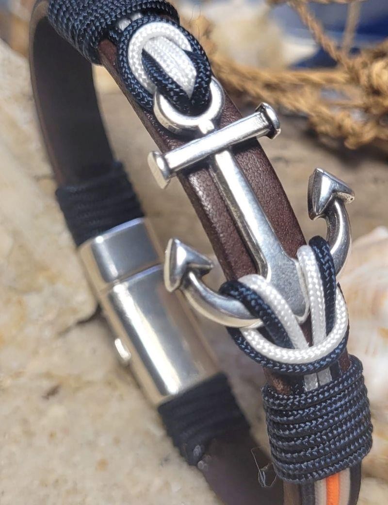 Orange anchor nautical bracelet | Salotto