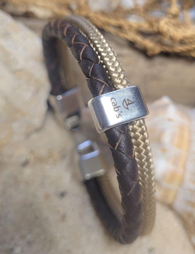 Bracelet nautique en cuir tressé naturel | Salotto
