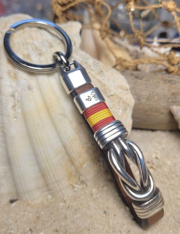 Bracelet nautique cuir nœud métal cuir | Salotto