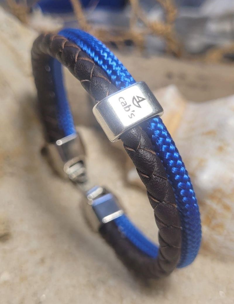 Royal Blue Braided Leather Nautical Bracelet | Salotto