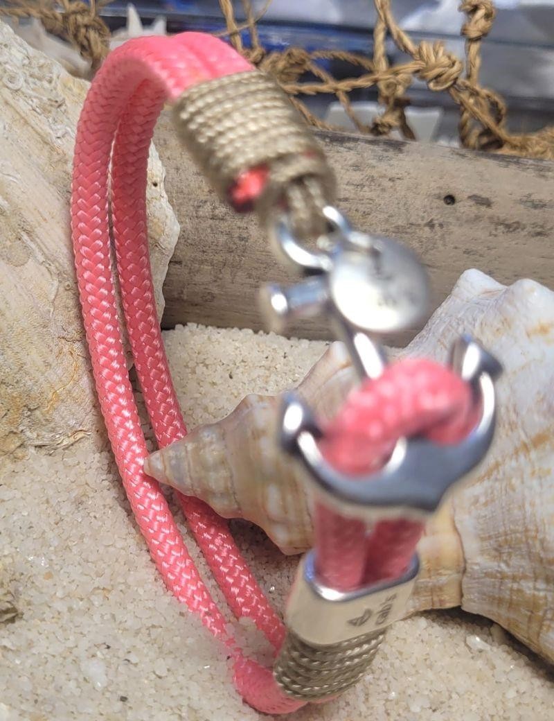 Bracelet ancre câble rose | Salotto